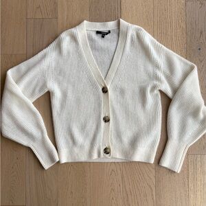 Quince Ivory Wool & Alpaca Button-Up Cardigan